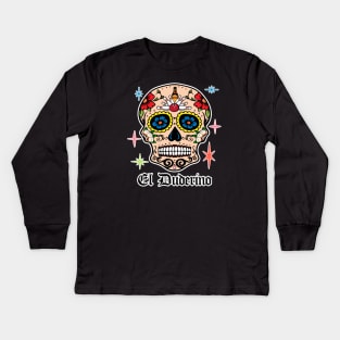 El Duderino Sugar Skull Kids Long Sleeve T-Shirt